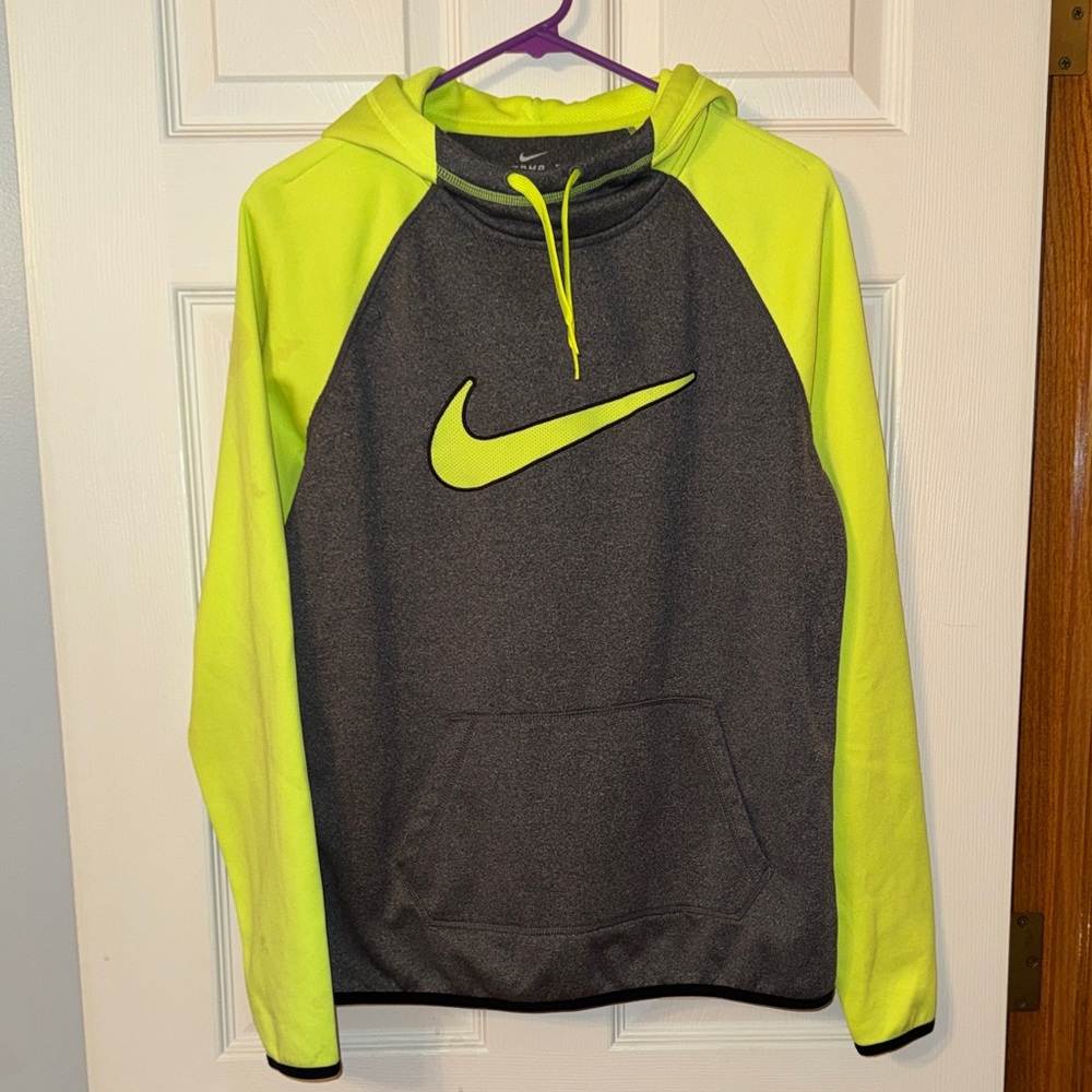 Nike Charcoal and Neon Lime Hoodie